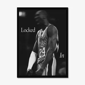 Locked In Black Mamba Mentality Poster - Kobe Bryant Motivational Basketball Art - Inspirational Wall Decor - Gift for Athletes [UNFRAMED]