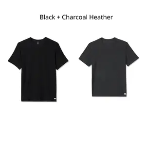 Sale - NWT Vuori Men's Strato Tech Tee - Black & Charcoal Heather - New