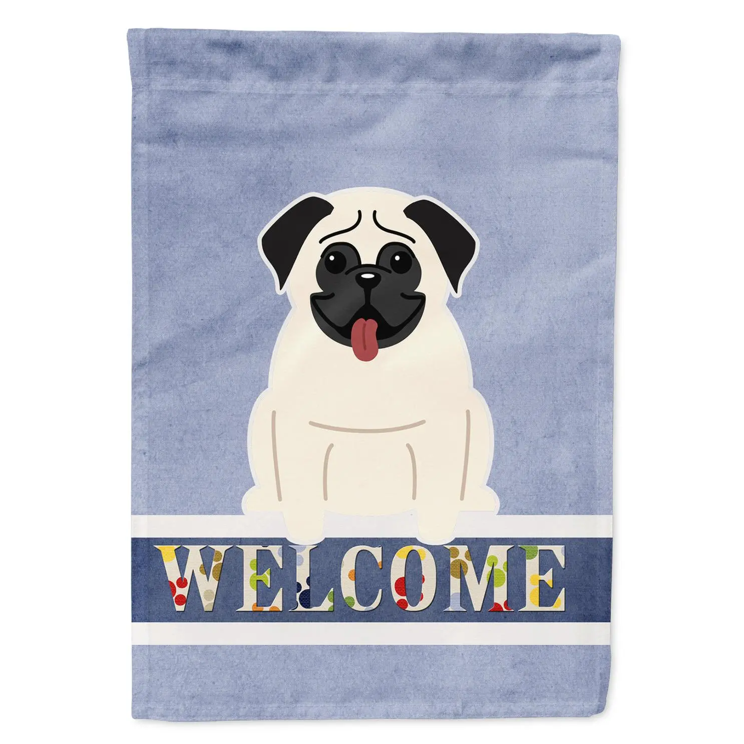 Pug Cream Welcome Garden Flag Mailbox Decorative Yard Banner Outside Patio Artwork for Flower Beds, Garden Size, Multicolor