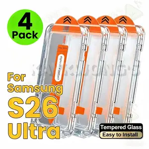 KAYKWONG'S 4-Pack Tempered Glass Film For Samsung S26 Ultra, Bubble-Free Easy Install, 9h Hardness, Finger Print Unlock, Smooth Touch, Game Ready