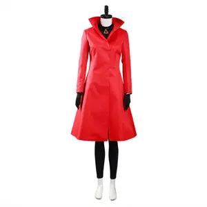 Carmen Red Trench Coat Cosplay Costume Set with Hat Gloves Undershirt Socks Necklace for Comic Con