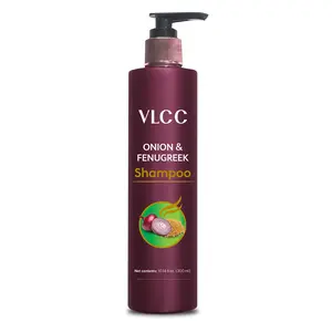 VLCC Onion and Fenugreek Shampoo - Shampoo for Women with Almond and Black Seed Oil - Hair Care for Smooth, Nourished Hair gloss and Scalp - 10.14 oz