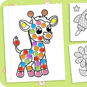 Dot Markers Activity Book Fun Creative Coloring: Toddler Craft Fill the Dots, Cut Pages. For Kids Ages 2-5 coloring Watercolor Paint Book