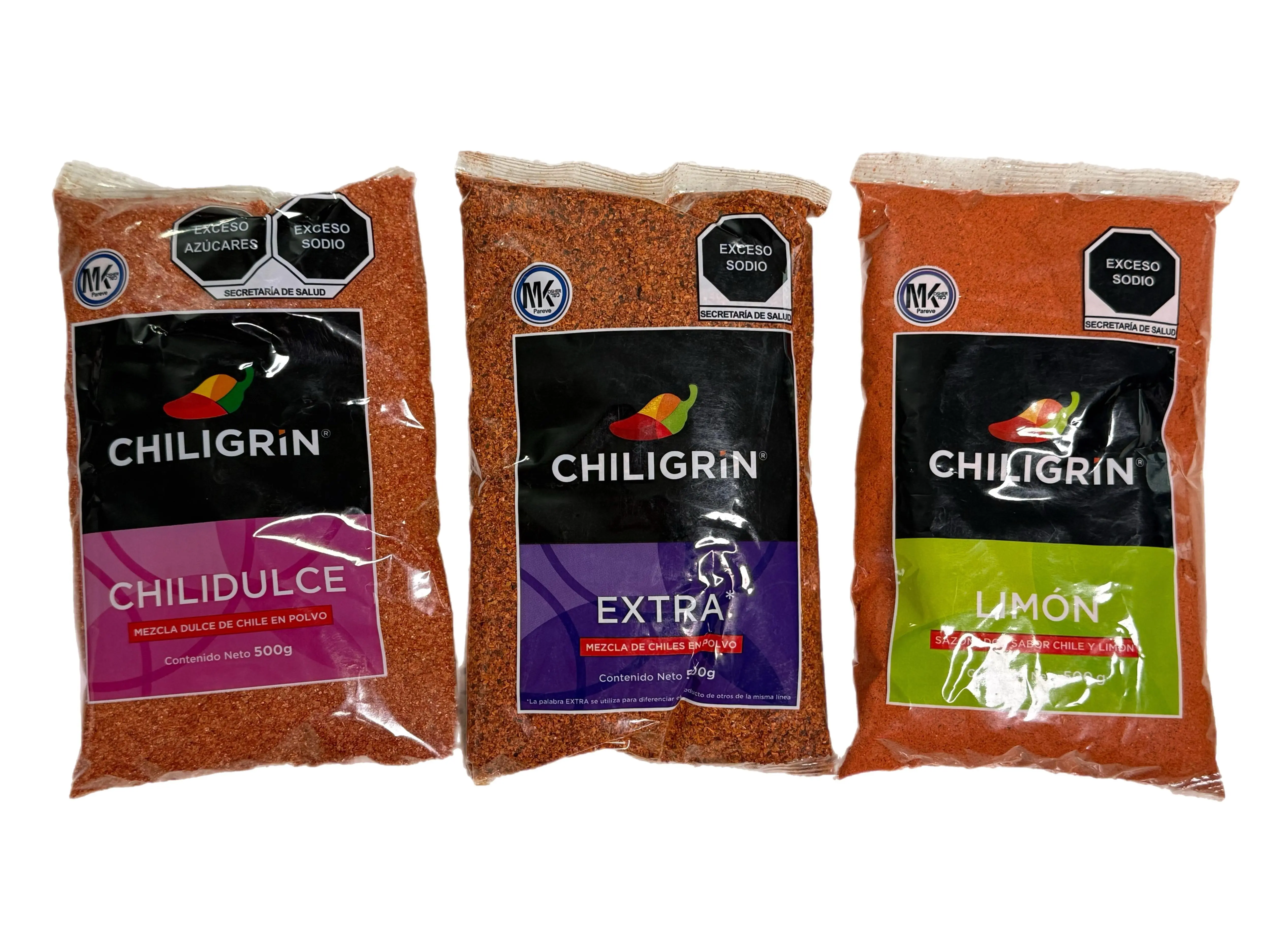 Chiligrín Chilidulce, Extra, or Limón – Mexican Chili Powder Pick Your Flavor – 1 Bag – 17.64 oz (500 g)