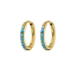 Blue Lagoon Titanium Celestial Hoops