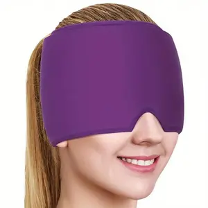 Adjustable Headband Gel Ice Pack Hat, Facial Cooling Mask for Migraine Relief, Cold Therapy Bandana for Face Pain Reduction