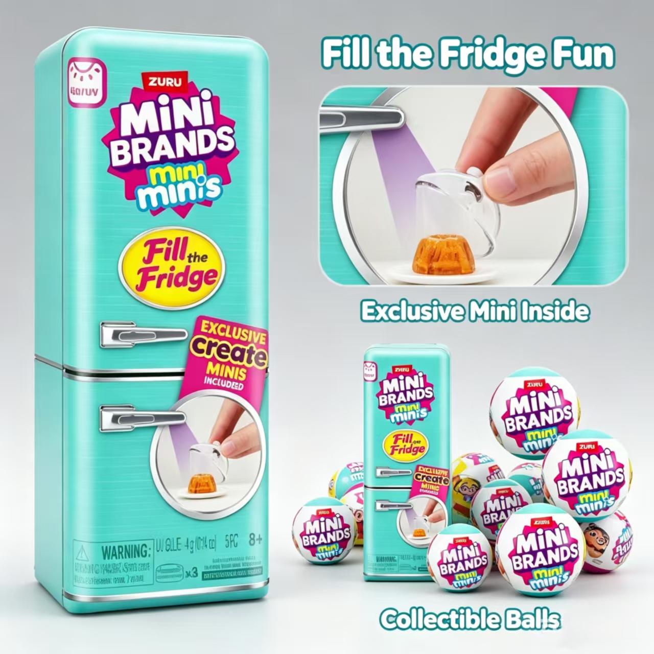 Mini Fridge Playset with Mini Brands Food Collection, Miniature Grocery Items Blind Box Toys, Realistic Mini Food Accessories, Fun Collectible Surprise Capsule Toy Set for Kids, Pretend Play Kitchen Fridge Toy Mini Fridge Playset with Mini Brands Food Collection, Miniature Grocery Items Blind Box Toys, Realistic Mini Food Accessories, Fun Collectible Surprise Capsule Toy Set for Kids, Pretend Play Kitchen Fridge Toy