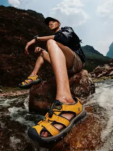 Closed Toe Hiking Sandals for Women Men - Adjustable Strap Non Slip Water Shoes - Quick Dry Outdoor & Beach Footwears#breathable leather walking sandals