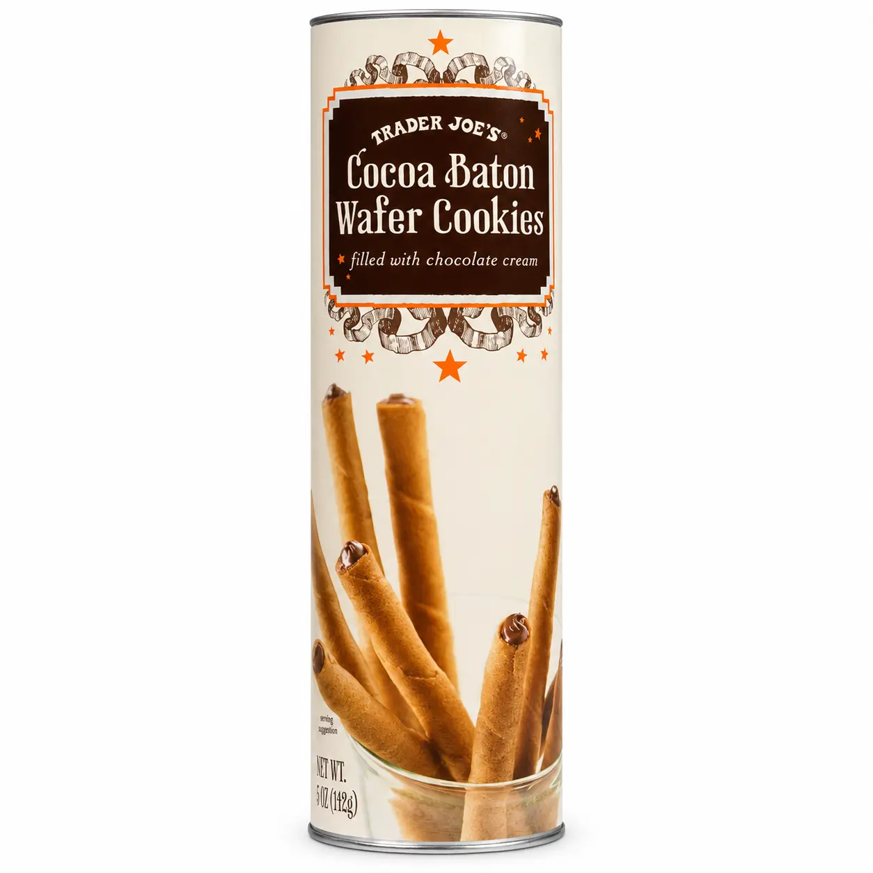Trader Joe's Cocoa Baton Wafer Cookies - Delicious Snack with Chocolate Flavor, 12 Pieces per Pack