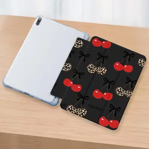 Cherry & Bow Pattern Tablet Case, 1 Count Auto Sleep & Wake Up Tablet Protective Cover, Tablet Protector for iPad 7/8/9th 10.2inch, iPad Air3rd, Samsung/Huawei Matepad, Casing, Accessories, Protection