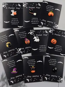Halloween Resin Hug Cards Set, Perfect for Expressing Love & Care, Birthday Gifts, Thank You Notes, Party Favors, Halloween Decorations