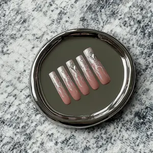 DBAA Hotties-Silver Press On Nail with Elegant Design for Versatile Use in Home Decor and Fashion