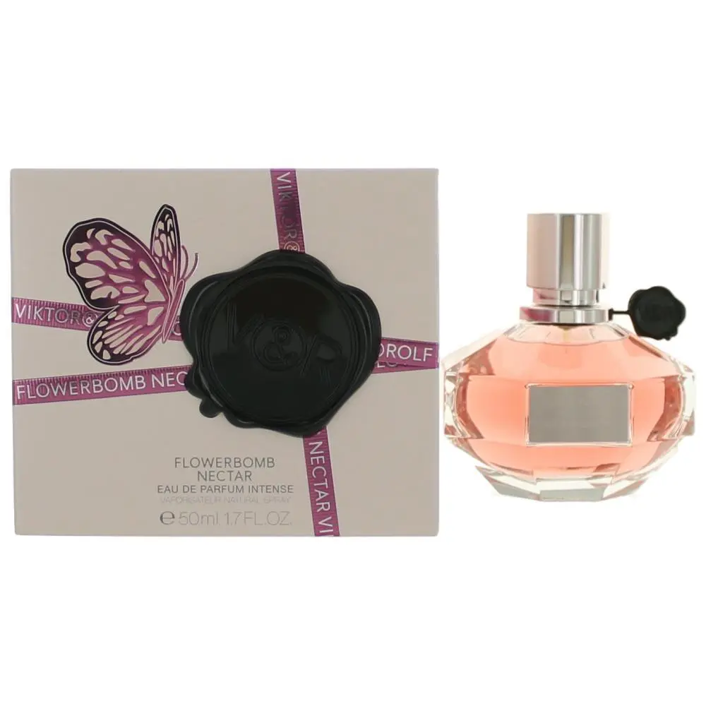 Viktor & Rolf Flowerbomb Nectar Women's Bold Floral EDP - 1.7 fl oz Intense Spray Eau De Parfum with Butterfly Seal
