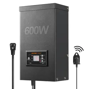 VEVOR 600W Landscape Transformer,  Timer & Photocell Sensor Equipped, Weatherproof Outdoor Lighting Converter, 120V AC to 12V/14V AC, Ideal for Exterior, Spotlight, Pathway, Pool Lighting, ETL Certi