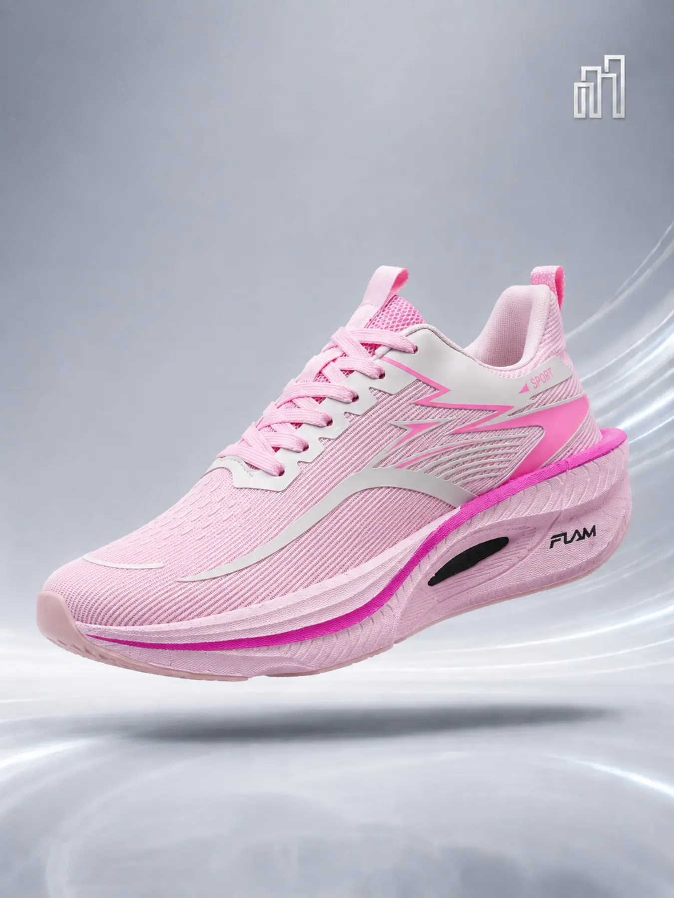 [Dn. Monkeys] Women's Cherry Blossom Running Shoes, Breathable Mesh, Sporty Style, All Seasons, Textile Upper, Eva Sole, Breathable Running Sneakers