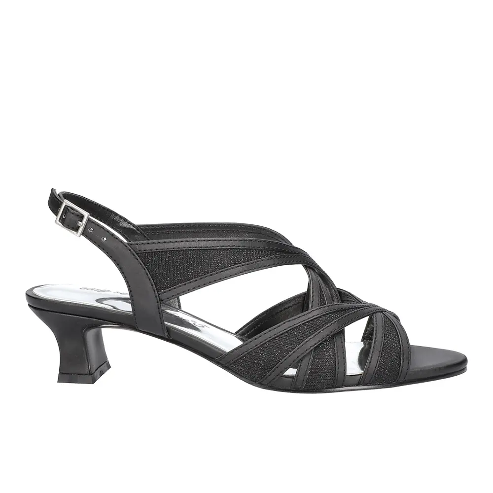 Easy Street Womens Tristen Kitten Slingback Dress Sandals Low Heel 1-2" - Black