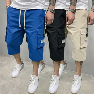 Men’s casual 7/8 shorts, 3-pack — loose straight cut, skin-friendly and breathable, minimalist and versatile, slimming fit, suitable for everyday wear, commuting, and going out in summer.