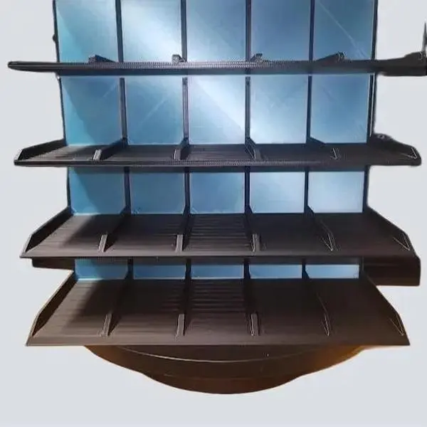 25 car 1/64 Scale Diecast Modular Wall Mount or Desktop Display in Black & Blue