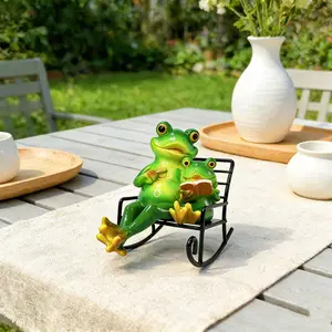 Outdoor Frog Statue Garden Decor, Garden Sculptures Statues, Cartoon Animal Sculpture for Yard & Lawn, Cute Frog Ornament for Home & Garden Decoration, Garden Accessories