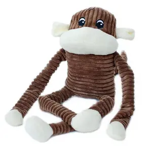Spencer Crinkle Monkey Brown Plush Squeaky Dog Toy - XL