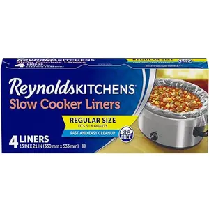 Slow Cooker Liners, Regular (Fits 3-8 Quarts), 4 Count (Pack of 12), 48 Total - Household Kitchen Supplies