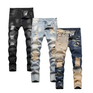 3PCS Boy's Casual Skinny Fit Ripped Destroyed Distressed Fashion Kids Denim Pants Jeans 2PCS