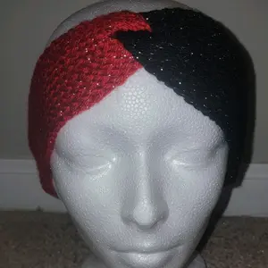 Slim Hand Knitted Metallic Earwarmer Headband