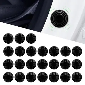 24 PCS Car Door Shock Absorbing Gasket, Door Closing Buffer Silencer Silicone Pad, Door Side Sound Insulation Protection Self-Adhesive Device, Universal Car Exterior Accessory