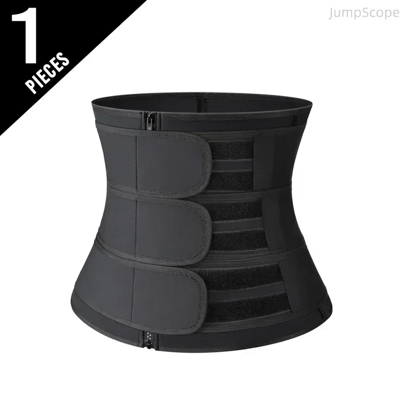 3-Strap Triple Velcro Neoprene Waist Trainer, Hook & Eye Adjustable Sweat Tummy Control Cincher Belt for Women Workout Slimming