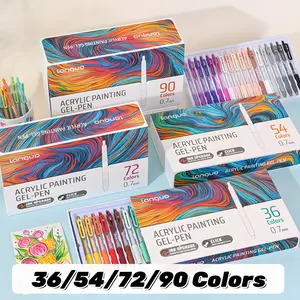 36/54/72/90 Colors Acrylic Painting Gel Pen,Retractable 0.7mm Tip,Rich Color Large Capacity Ink Pens,Art Supplie,For Diary,Card,DIY,Coloring, Doodling, Stackable colors, Clip Acrylic Gel Pen, Crafts Art Supplies, Acrylic Markers