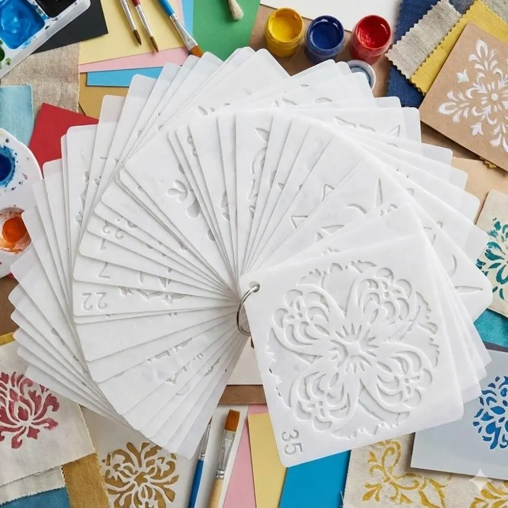 Laser Cut Mandala Stencil Kit, Reusable DIY Painting & Craft Template for Wall Wood Tile Fabric, High Precision Waterproof Art Transfer, Stress Relief Decor, Scrapbooking & Multi-Surface Design