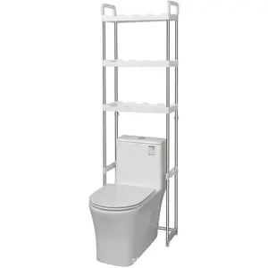 Toilet overhead storage rack, floor-standing space-saving bathroom shelf, Bathroom Organizer, multi-functional storage shelf above toilet, suitable for bathrooms, washrooms and laundry rooms