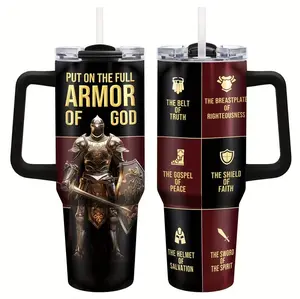 Armor of God  Stainless Steel Inspirational Christian Design 20oz 40oz Armor of God Tumbler with Bible Verses Insulated Mug Perfect Gift for Religious Occasions Graduation  Thanksgiving Father'S Day Inspirational Tumbler