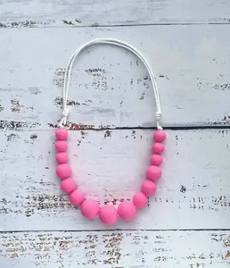 ALMOST SOLD OUT! Hot Pink Silicone Bubble Beaded Necklace