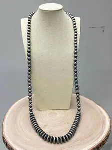 Navajo Style Pearl Necklace & Earring Set - 48 inch