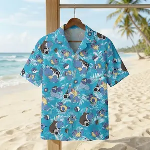 Pokkemon Blue Blasstoise Water Turtle Anime Hawaiian Shirt, Retro Gamer Unisex Apparel For Men Women, Summer Beach Vacation Outfit Idea | 080426.R3086.ID00