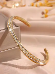 Elegant Fashionable Bangle Bracelet, Stainless Steel Jewelry for Women & Girls, Trendy All-match & Exquisite Jewelry for Birthday Gift