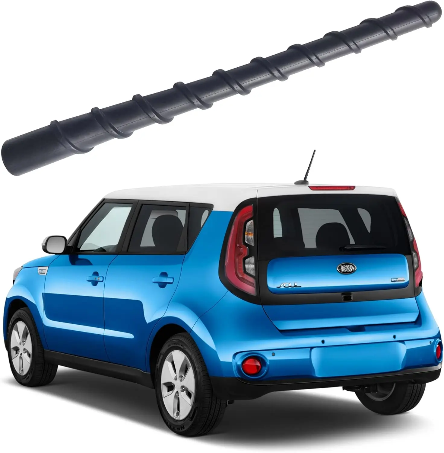 7 Inch Flexible Spiral Rubber Antenna for Kia Soul (2009-2019), Kia Soul EV (2015-2019) Antenna, Car Wash Proof - Internal Copper Coil Antenna Mast Replacement