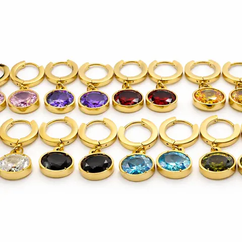 Oval Stone Earrings