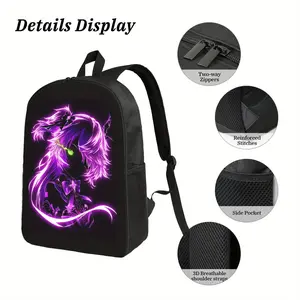 Leisure Backpack Neon Fish Anime Art, Everyday Cool Statement Casual Backpacks