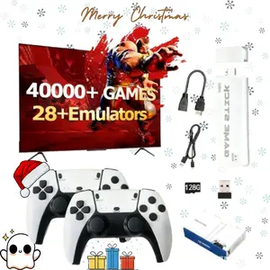 Heartwarming Christmas Gift Retro Family Game Console for Kids & Adults 4K Dual-Controller Plug-and-Play with 40,000+ Nostalgic Games & 26 Emulators - Button