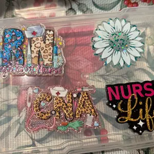 Diy Acrylics ;Acrylic Olanar Pieces for Badge Reels:Flatbacks