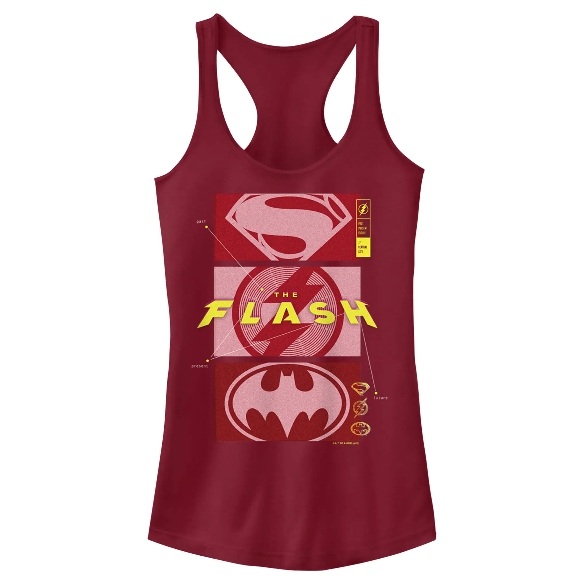 Juniors Womens The Flash Justice Heroes Logo Racerback Tank Top