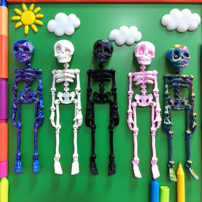 FuRise Magnetic Skeleton Action Figure – 3D Printed Art Toy, Movable Deformable Skeleton Figurine, Halloween Decor & Gift,Magnetic Skeleton Toy,FuRise 3D Printed Skeleton,Articulated Skeleton Action Figure