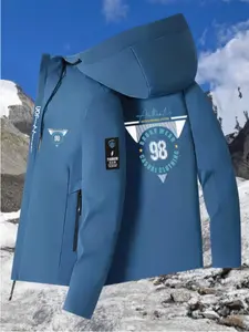 New Couple Jacket 98 Print, All-Weather Windproof Outdoor Hiking Coat, Unisex Snowmobile Jacket, Reflective Strips, Durable Fabric