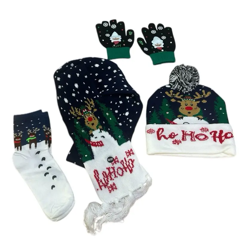 Beanie Scarf socks and gloves Christmas Set lighting up. Really beautifull and ready for headwarm