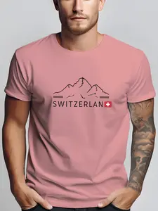 Men's Summer Micro-Stretch Comfort Round Neck Printed T-Shirt, Fashionable Trendy Wear, Best Choice for Men, Casual Stylish Tee