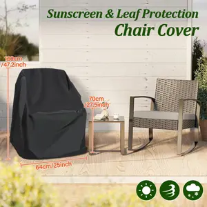 190t Waterproof Woven Polyester Chair Cover, Rainproof Dustproof UV Protection, Stackable Furniture Protection for Garden Balcony