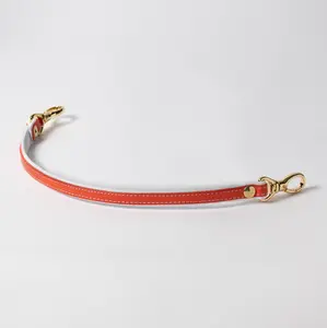 Orange White Top Grain Leather Purse Strap Five Eighth Inch Width