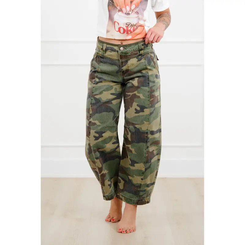 camo barrel pants - TikTok Shop